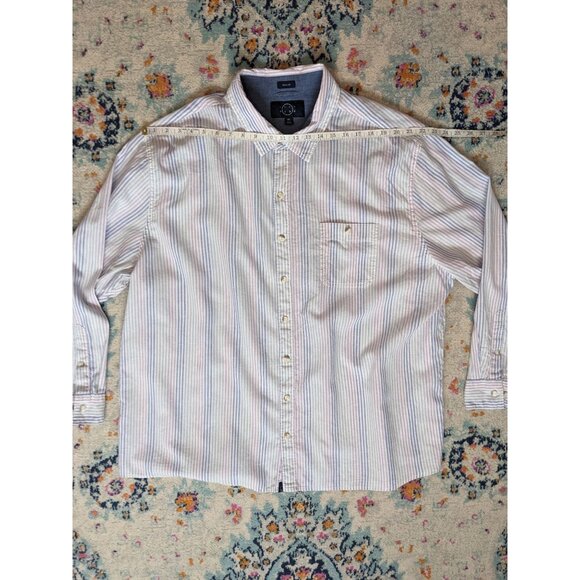 Even Tide Men's Striped Linen/Cotton Blend Button-Up Shirt‎ - 3XL - Picture 6 of 11
